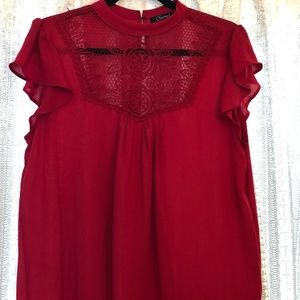 High Neck Lace Detail Blouse by Charmed by Eve